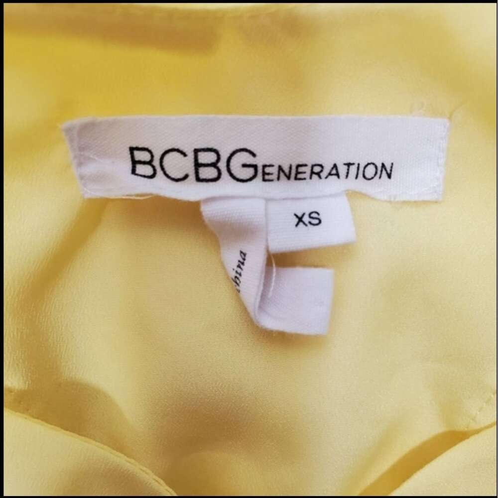 Bcbgeneration Yellow Ruffle Spaghetti Strap Mini … - image 8